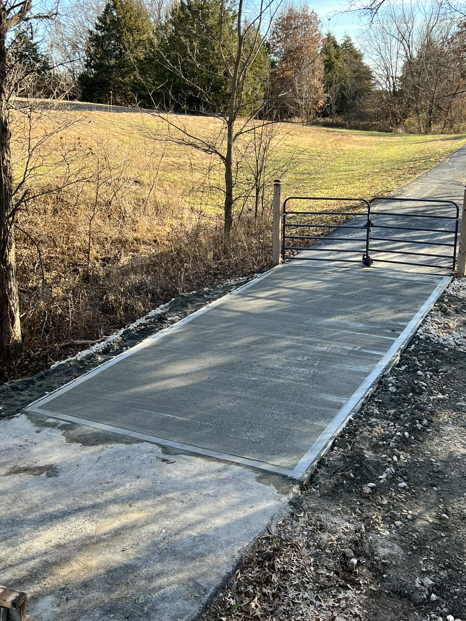 Graded gravel driveway on residential property