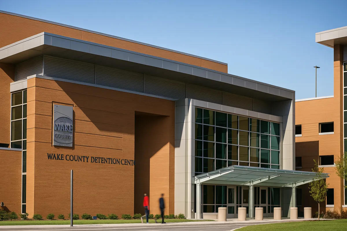 Wake County Detention Center entrance building in Raleigh, North Carolina