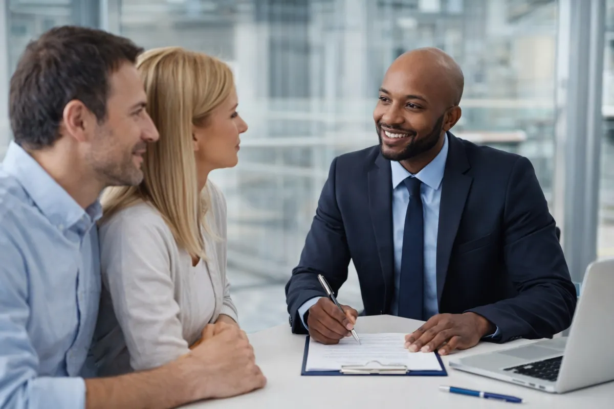 Licensed bail agent meeting with a family to review Wake County bail bond paperwork