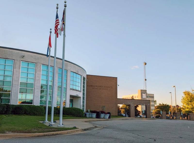 Exterior view of the Cumberland County Detention Center in Fayetteville, North Carolina.