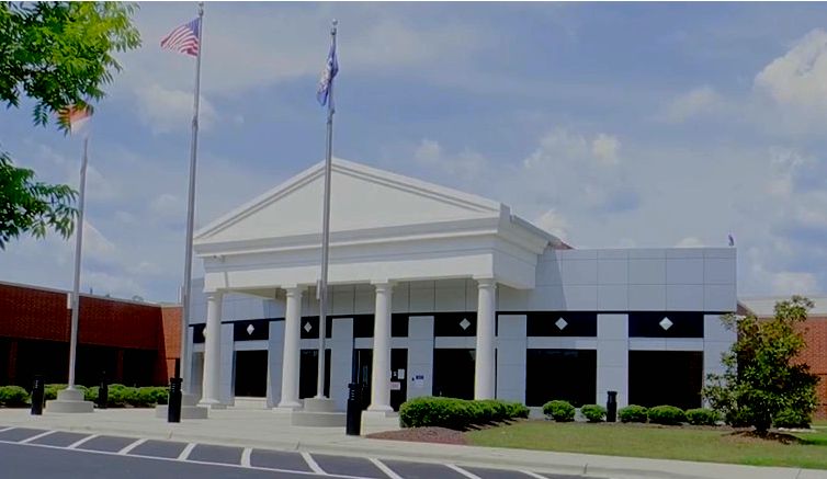 Exterior of the Craven County Detention Facility in New Bern, North Carolina.