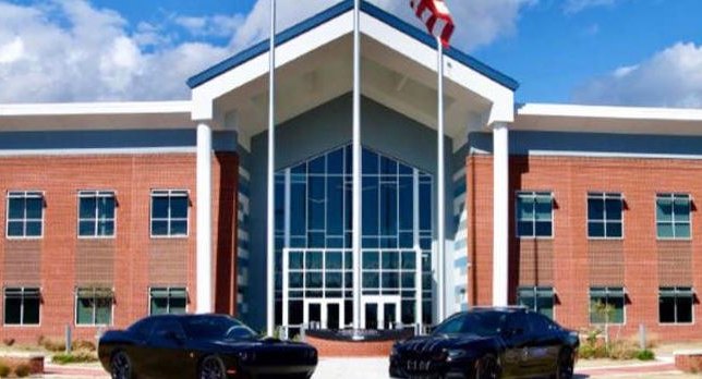 Exterior view of the Currituck County Detention Center in Maple, North Carolina.
