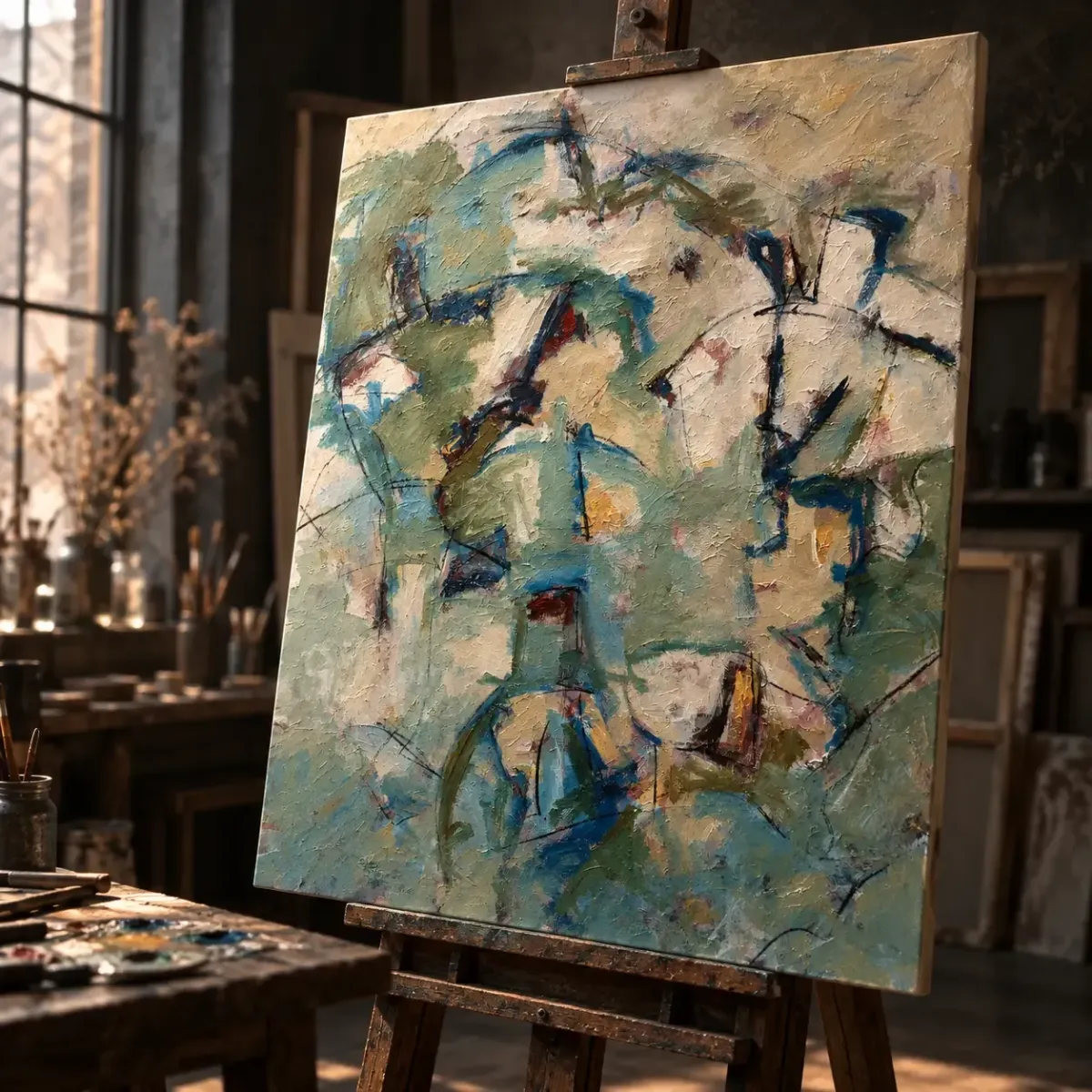 Macro artwork detail showing fine craquelure and precise glaze layering refocusing perception