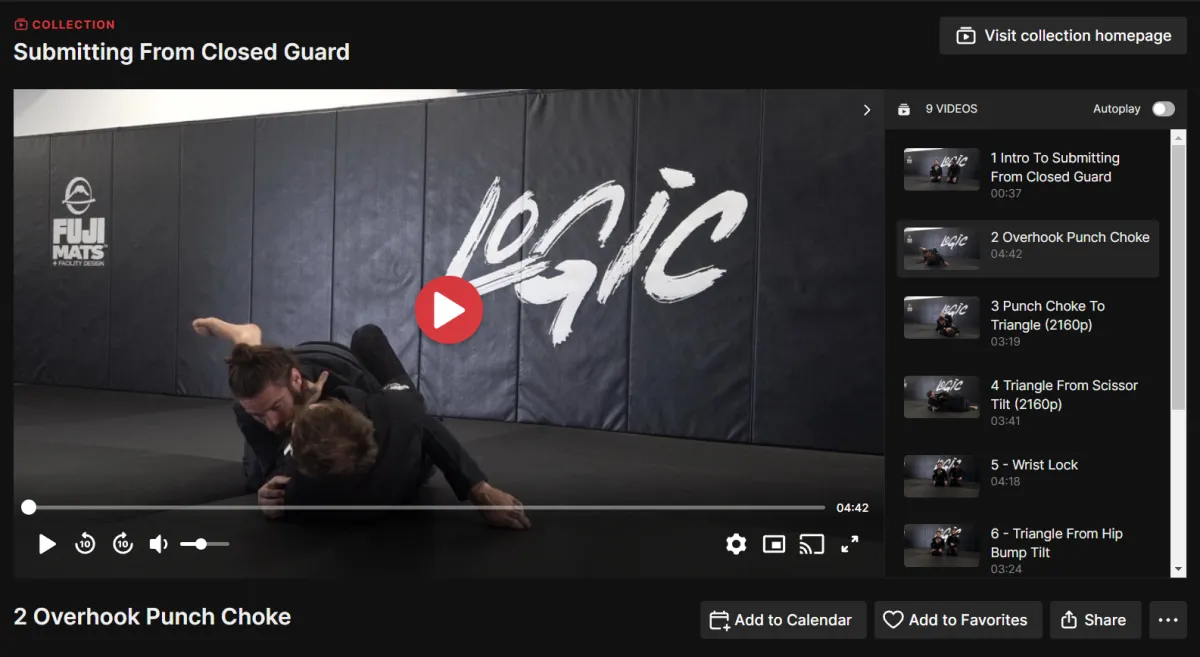 submitting from closed guard overhook punch choke