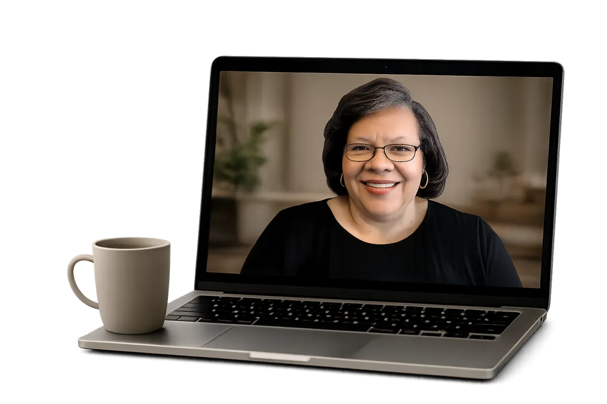 Laptop with Zoom call