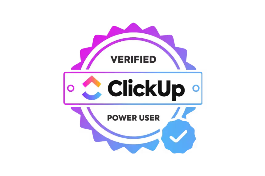 Time For Success Digital is a verified ClickUp Power User