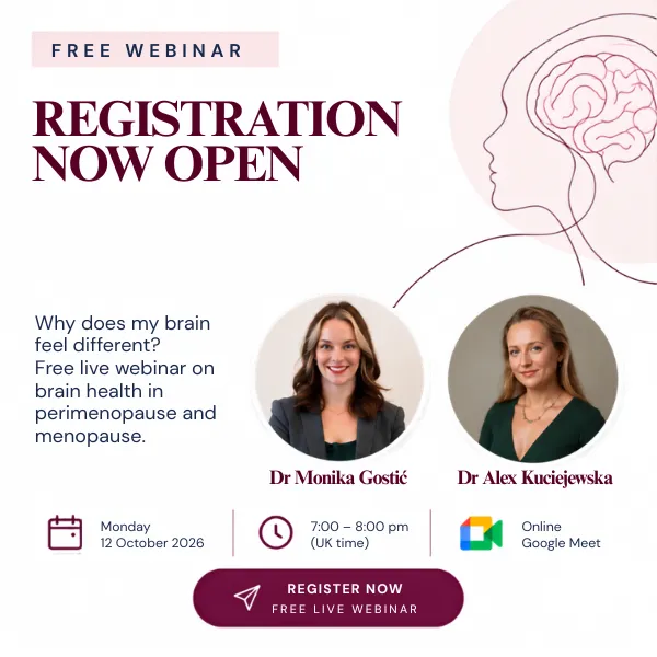 The Midlife Brain free webinar with Dr Monika Gostić and Dr Alex Kuciejewska, 12 October 2026