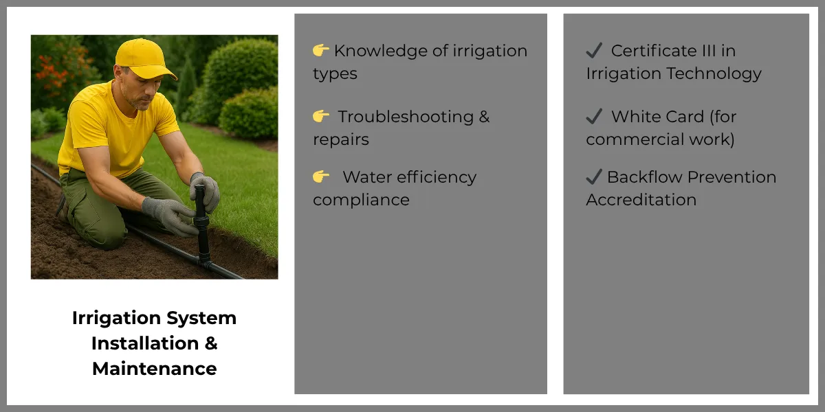 Knowedge of irrigation types