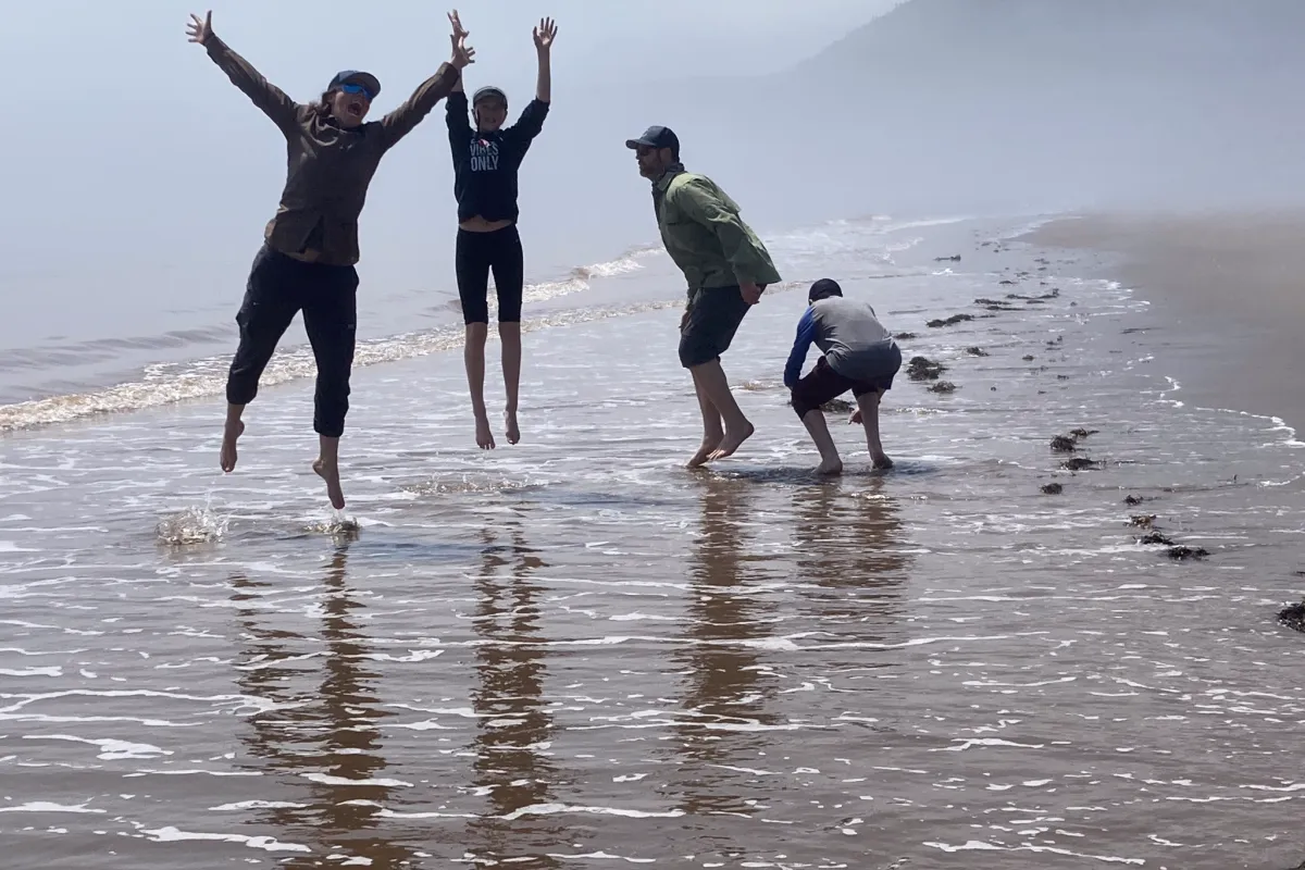 happy family in the beach