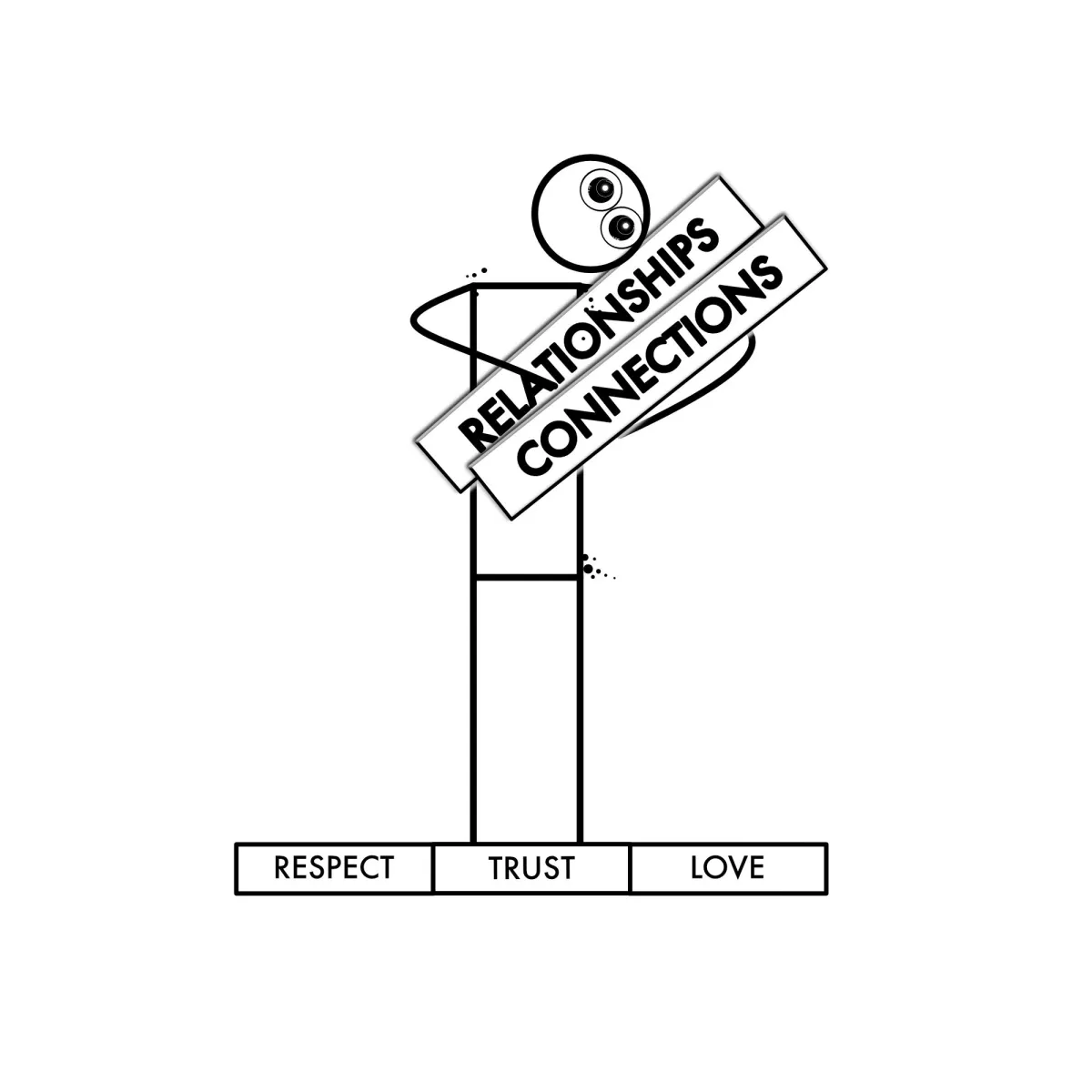 stick figure building connection and relationship