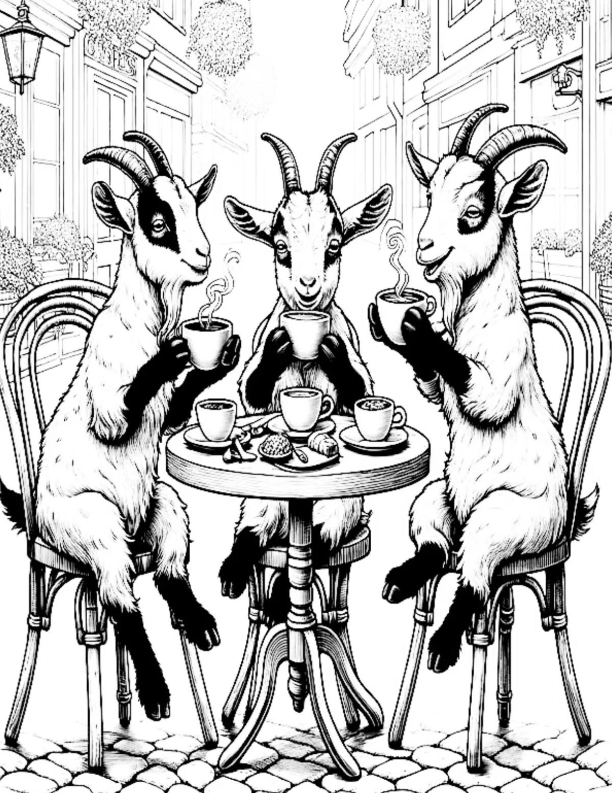 Goats Having Coffee