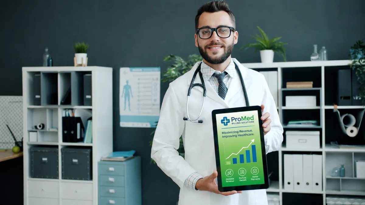Doctor holding a tablet with a green screen.