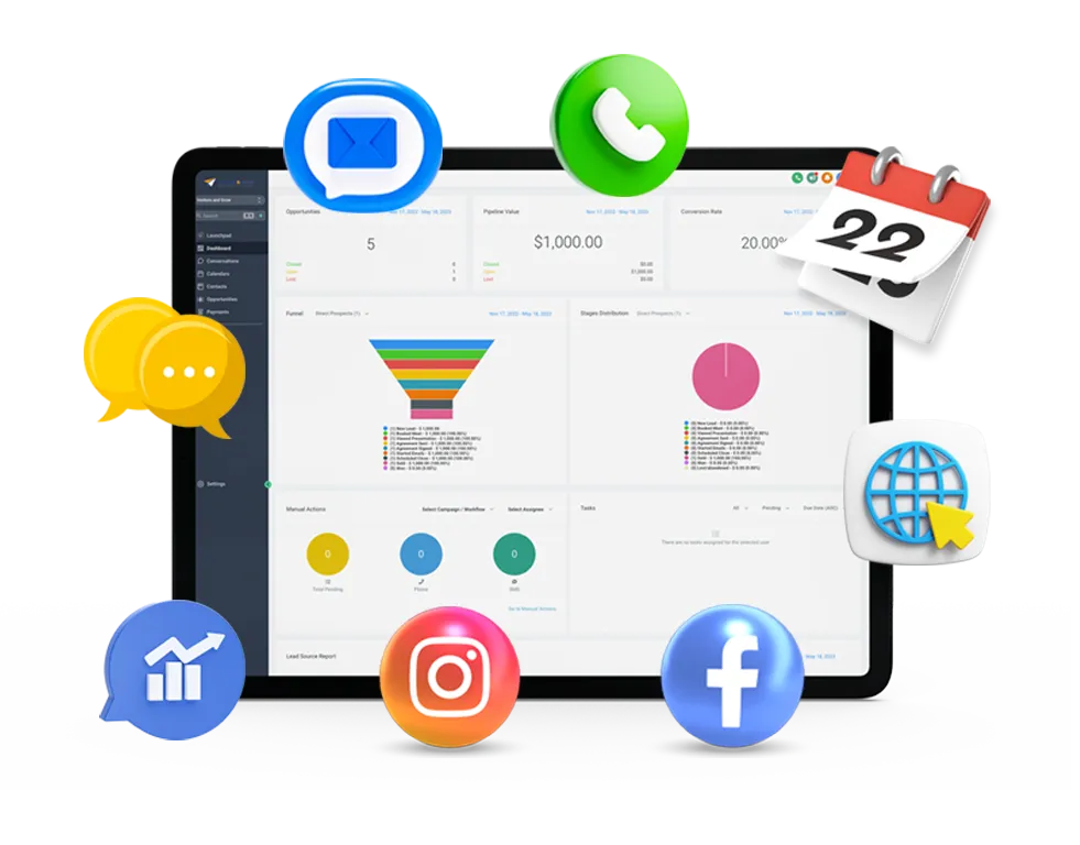 all in one sales and marketing platform dashboard