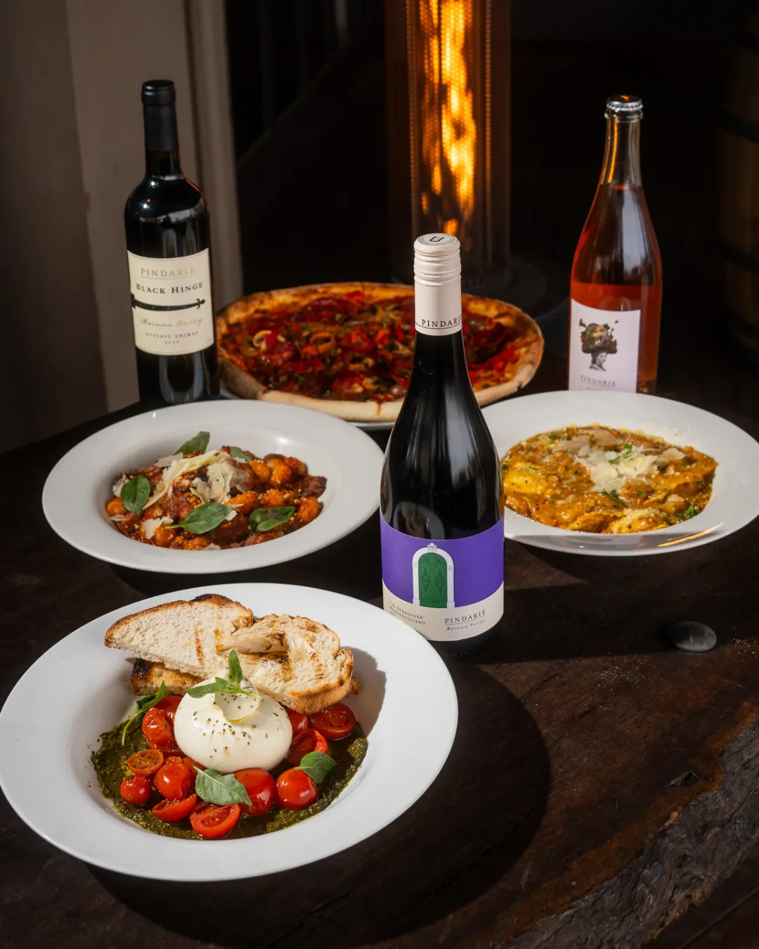 Fellini × Pindarie Wine Dinner — food-and-wine spread at Café Fellini (DSC09119.jpg)