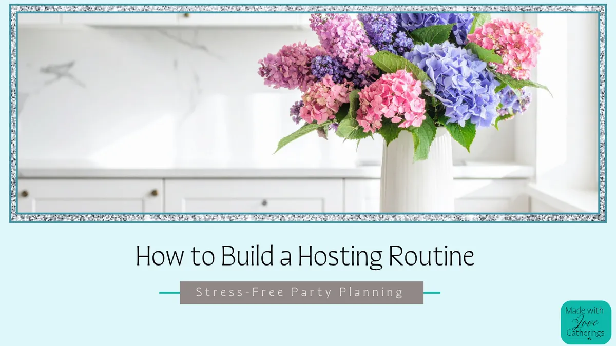 flowers on counter, stress-free hosting