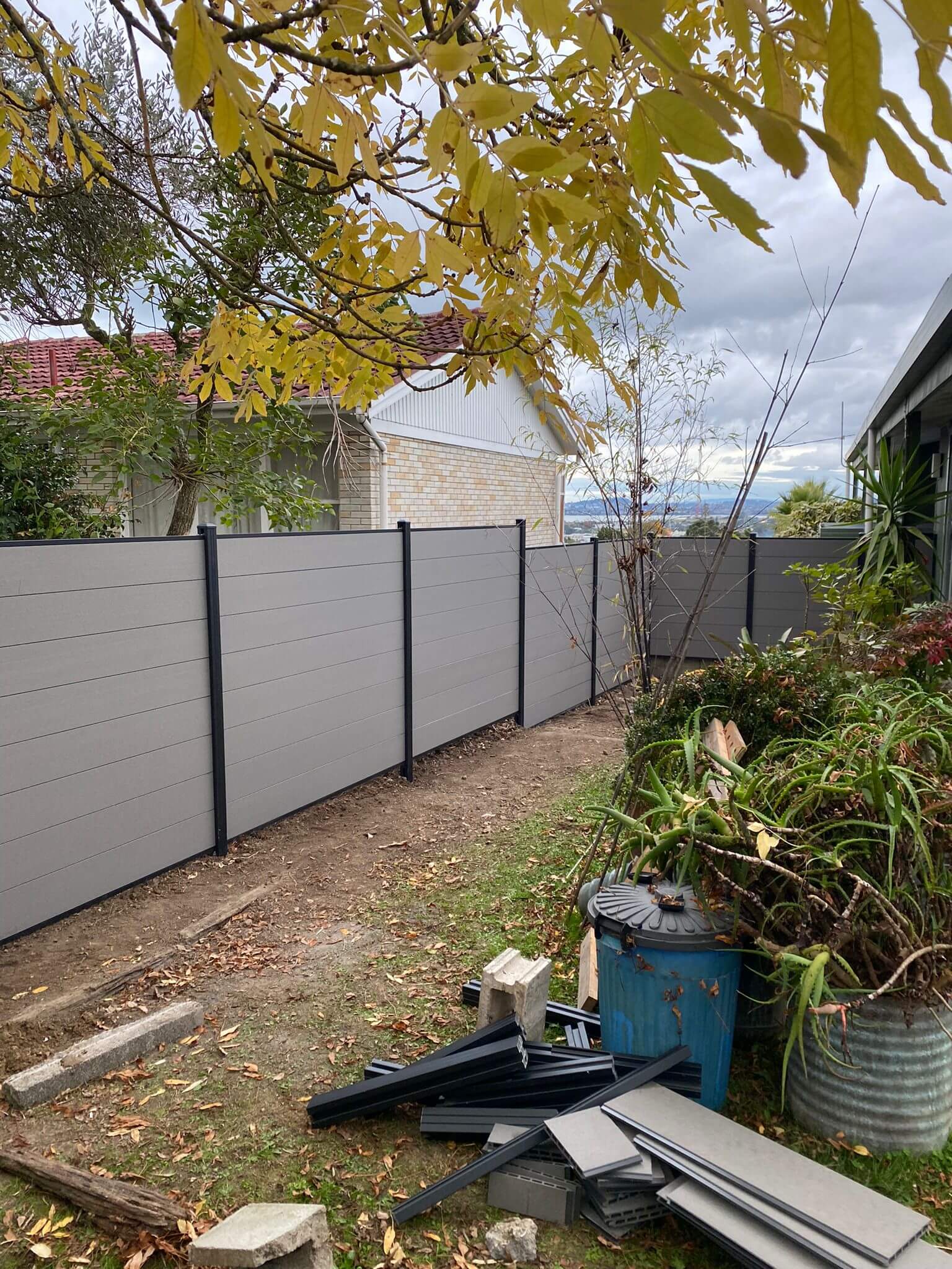 coloursteel aluminium fencing installation Papatoetoe Auckland boundary fence