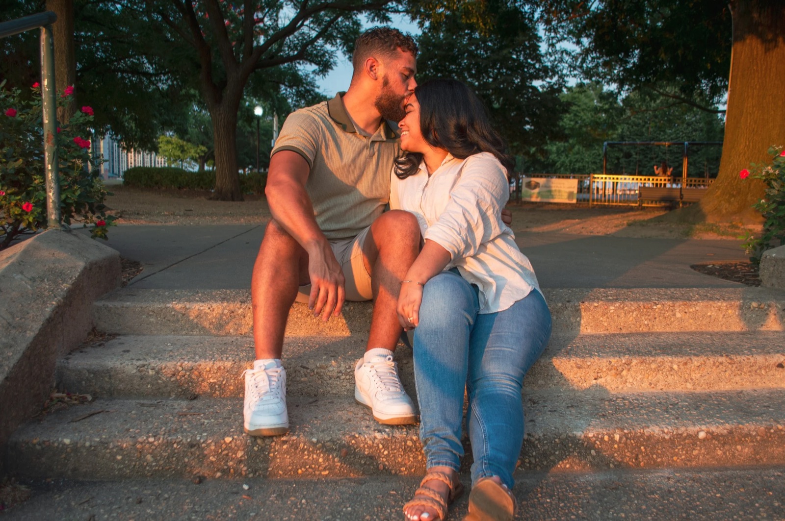 Couple during an engagement shoot
