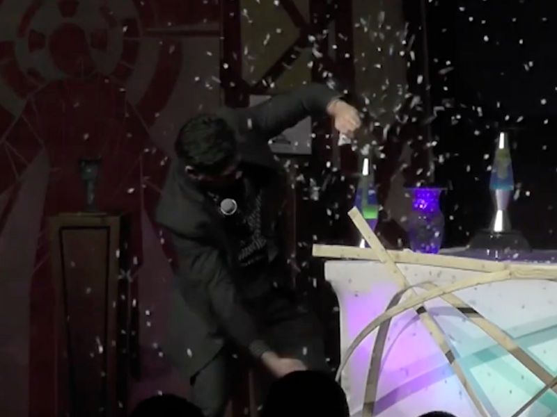 performing at a corporate event