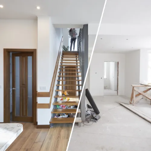 an aerial view of a building under construction