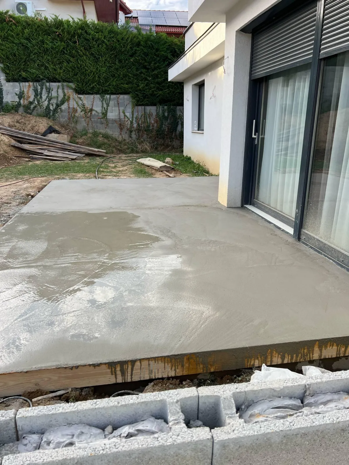 an aerial view of a building under construction