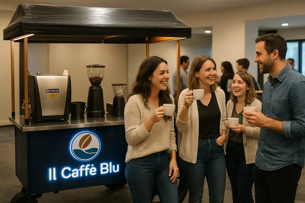 Corporate espresso station at modern venue