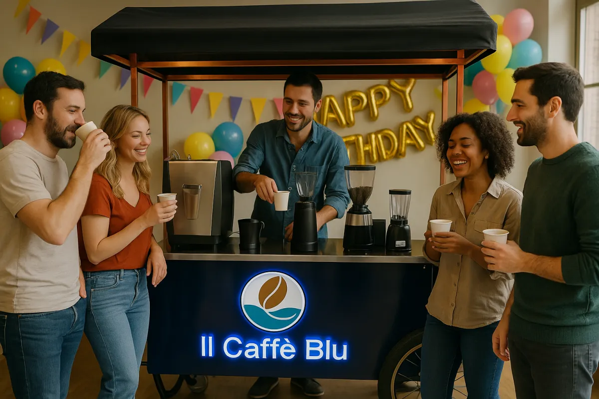 Birthday celebration with latte art