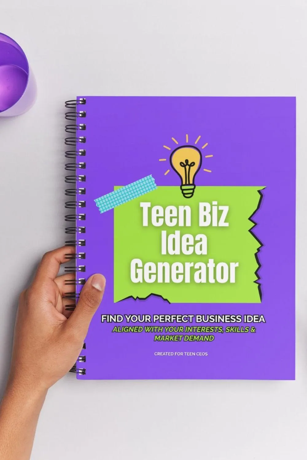 Teen biz idea generator workbook close up 