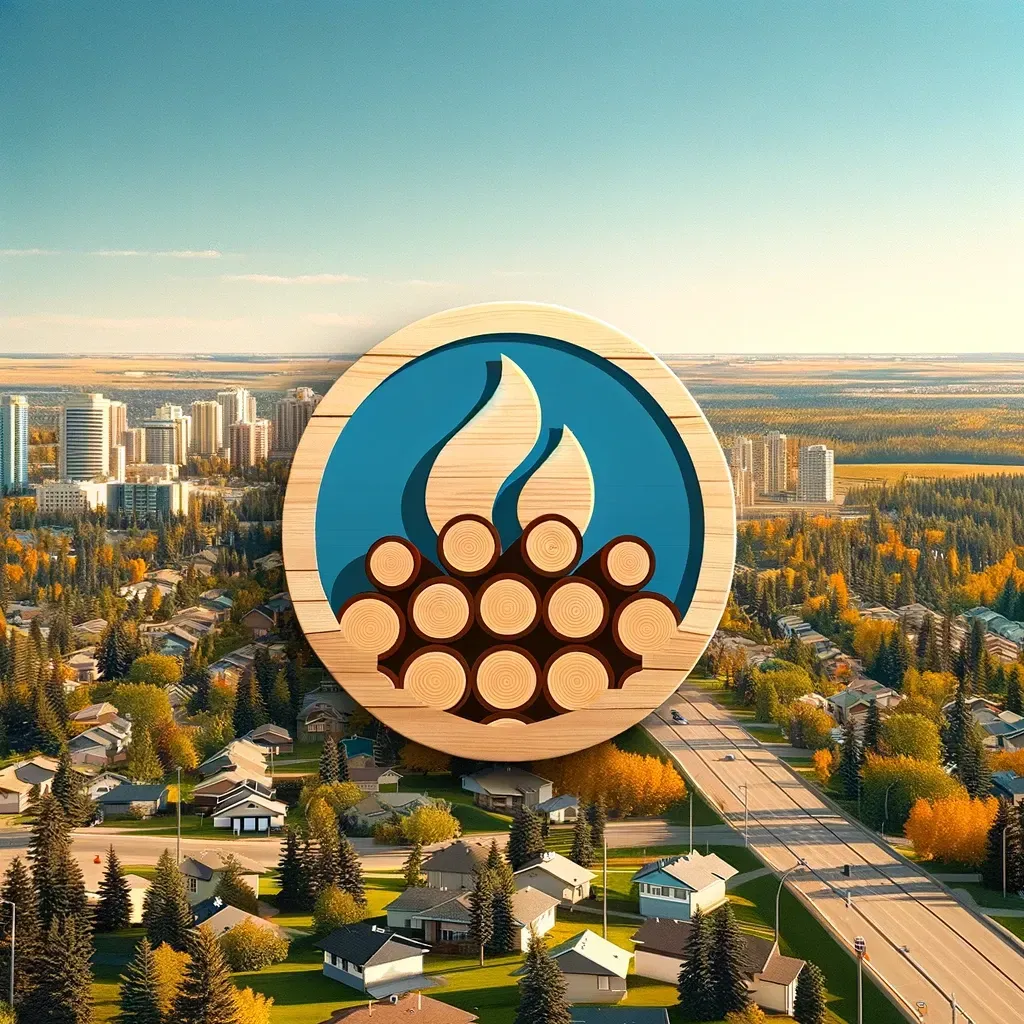 backdrop of st. albert with  firewood logo