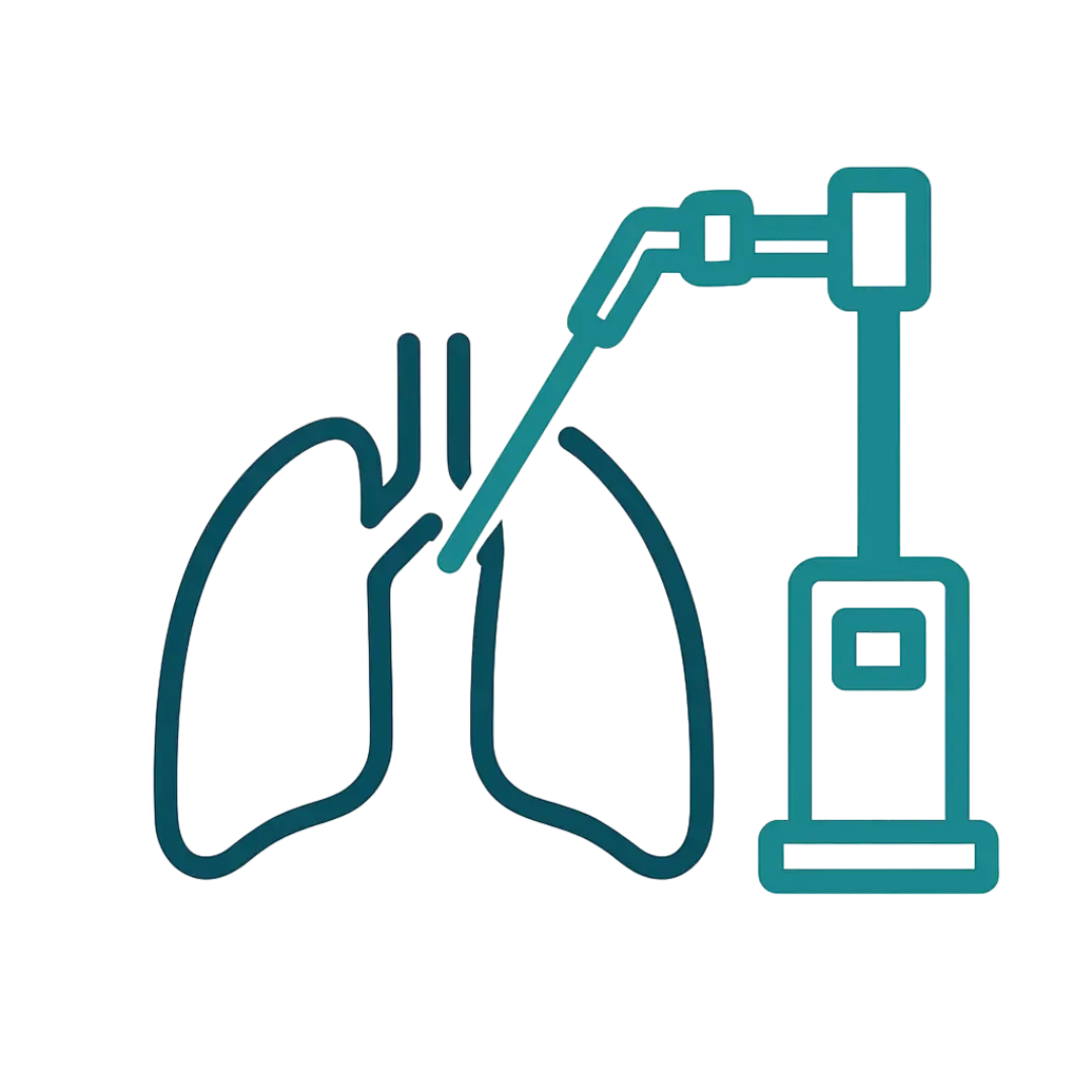 Icon representing advanced pulmonary diagnostic technology including EBUS and ION robotic bronchoscopy at Las Vegas Intensive and Pulmonary Specialists