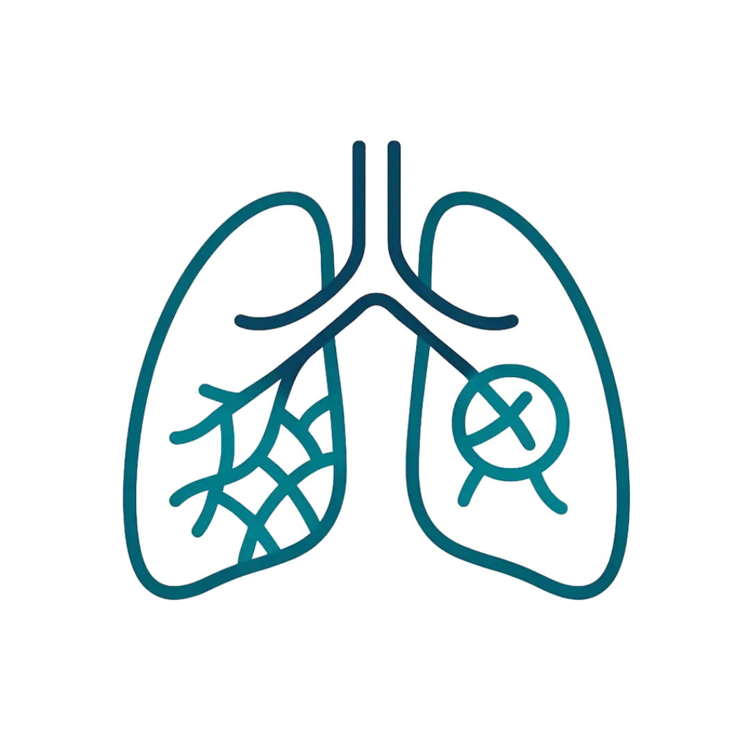 Icon showing stylized lungs with interstitial fibrotic patterns representing interstitial lung disease care to improve breathing at Las Vegas Intensive and Pulmonary Specialists