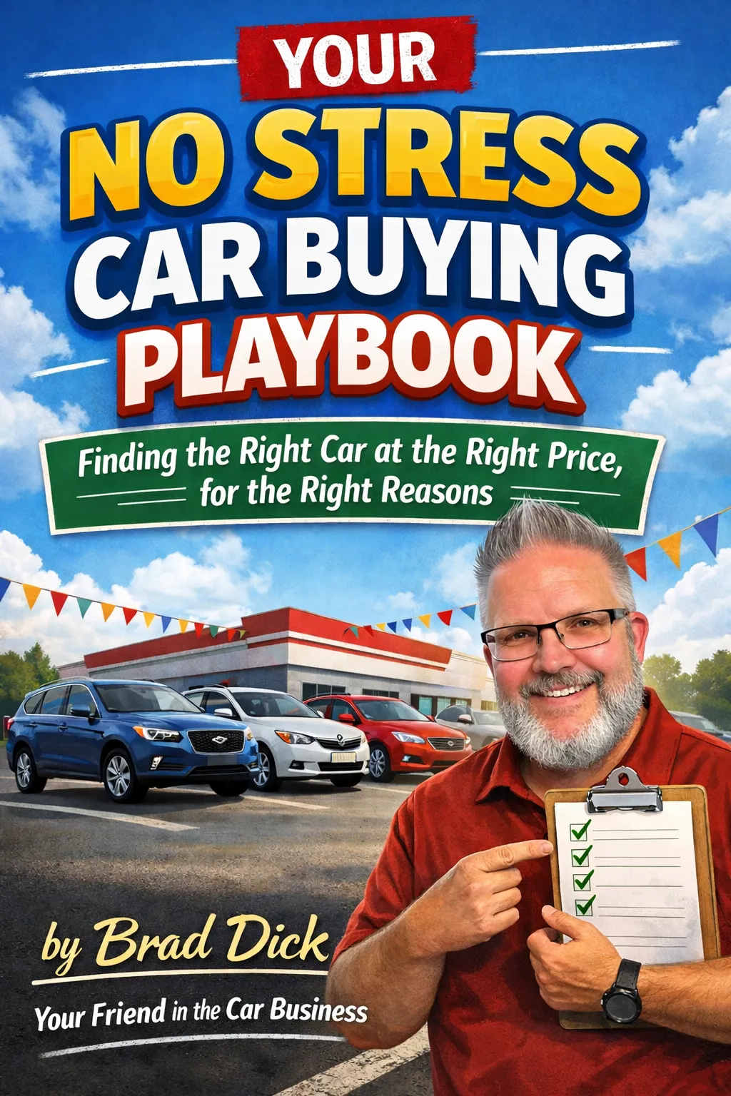Mockup of the No-Stress Car Buying Playbook eBook cover