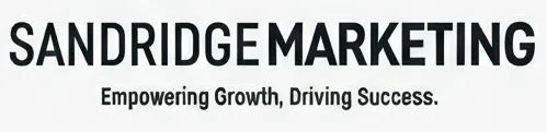 seconday logo for Sandridge Markeingin white and black