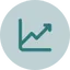 Icon representing business growth and measurable performance outcomes