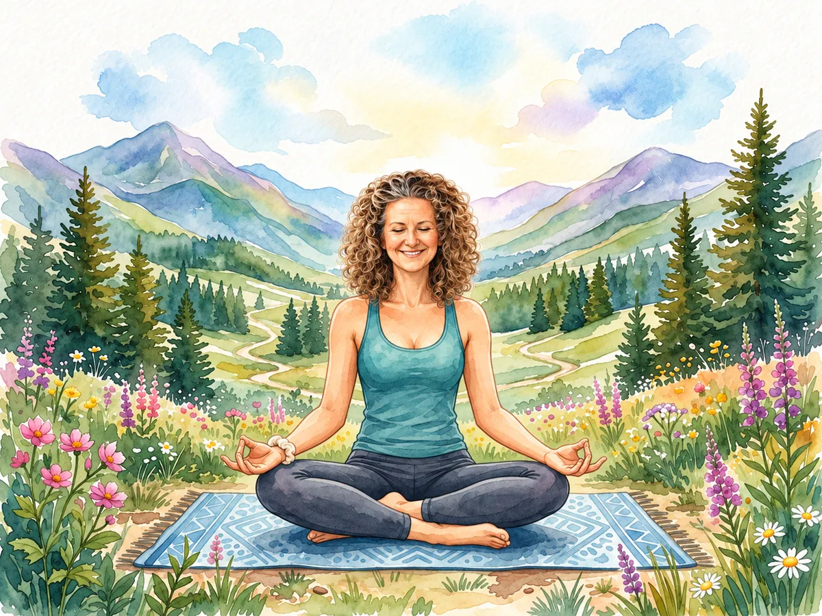 Illustration of Annette Davidson representing strength and wellbeing in midlife