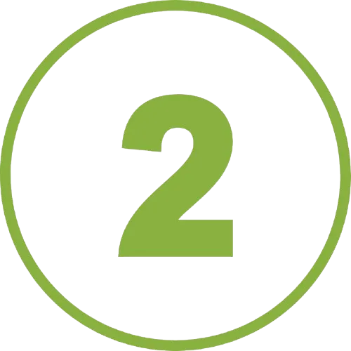 Número dos en círculo azul indicando fase intermedia fitness