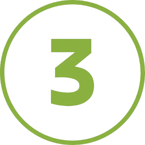 Número tres en círculo azul relacionado con etapas fitness