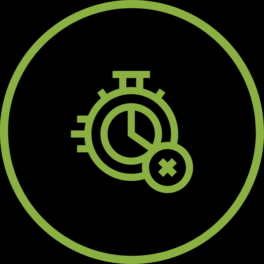 Icono cronómetro indicando falta de tiempo para fitness