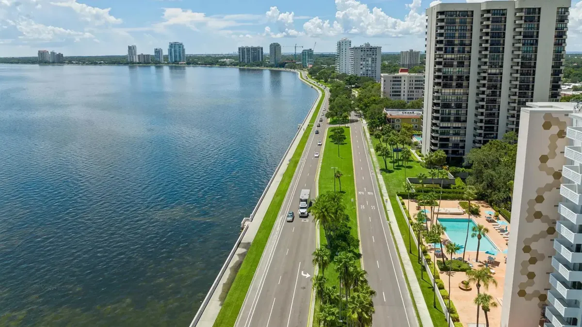 South beach miami drone view