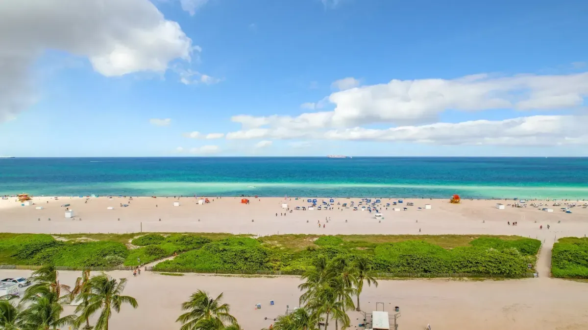 South beach miami drone view