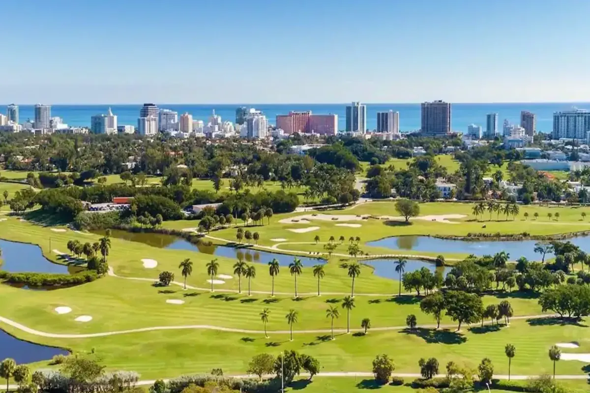 South beach miami drone view
