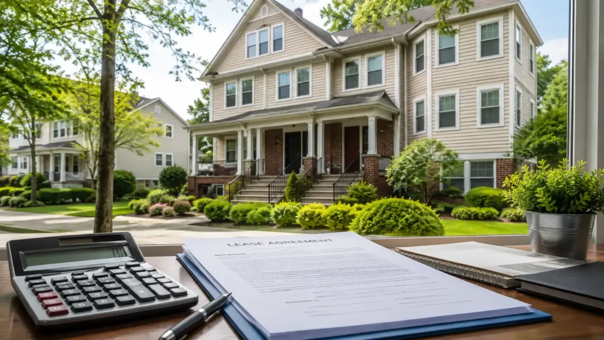 rental property with paperwork showing property management fees in Connecticut