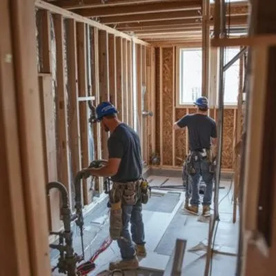 plumbers working on new home construction in pensacola florida