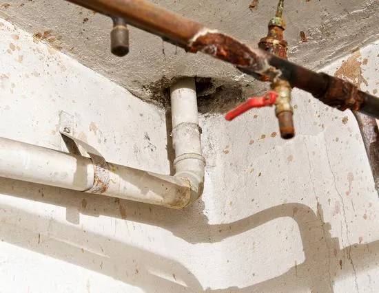 rusty pipes in Pensacola basement
