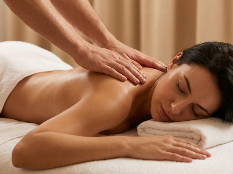 Traditional Thai massage using stretching and acupressure at Ok Thai Spa & Nails to improve flexibility and relieve full-body tension