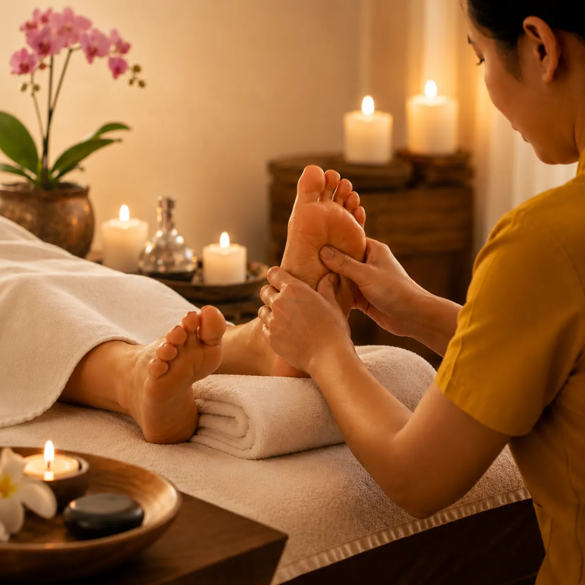 Foot reflexology at OK Thai Spa and Nails Fremantle