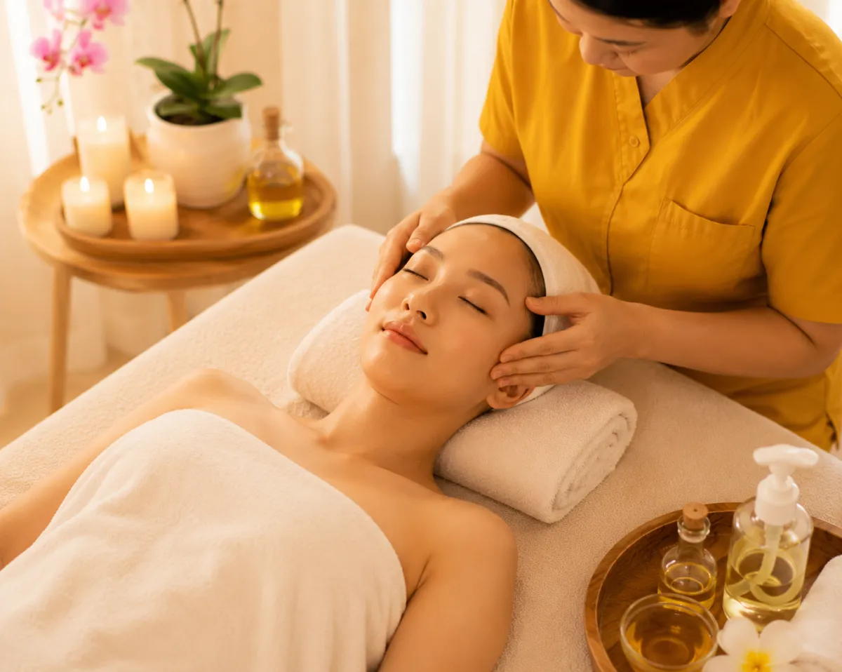 Facial massage at OK Thai Spa and Nails Fremantle