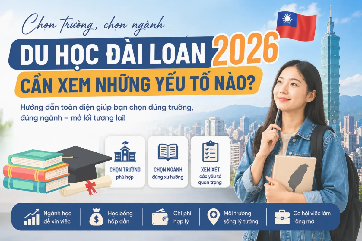  Chọn trường, chọn ngành du học Đài Loan 2026: Cần xem những yếu tố nào?