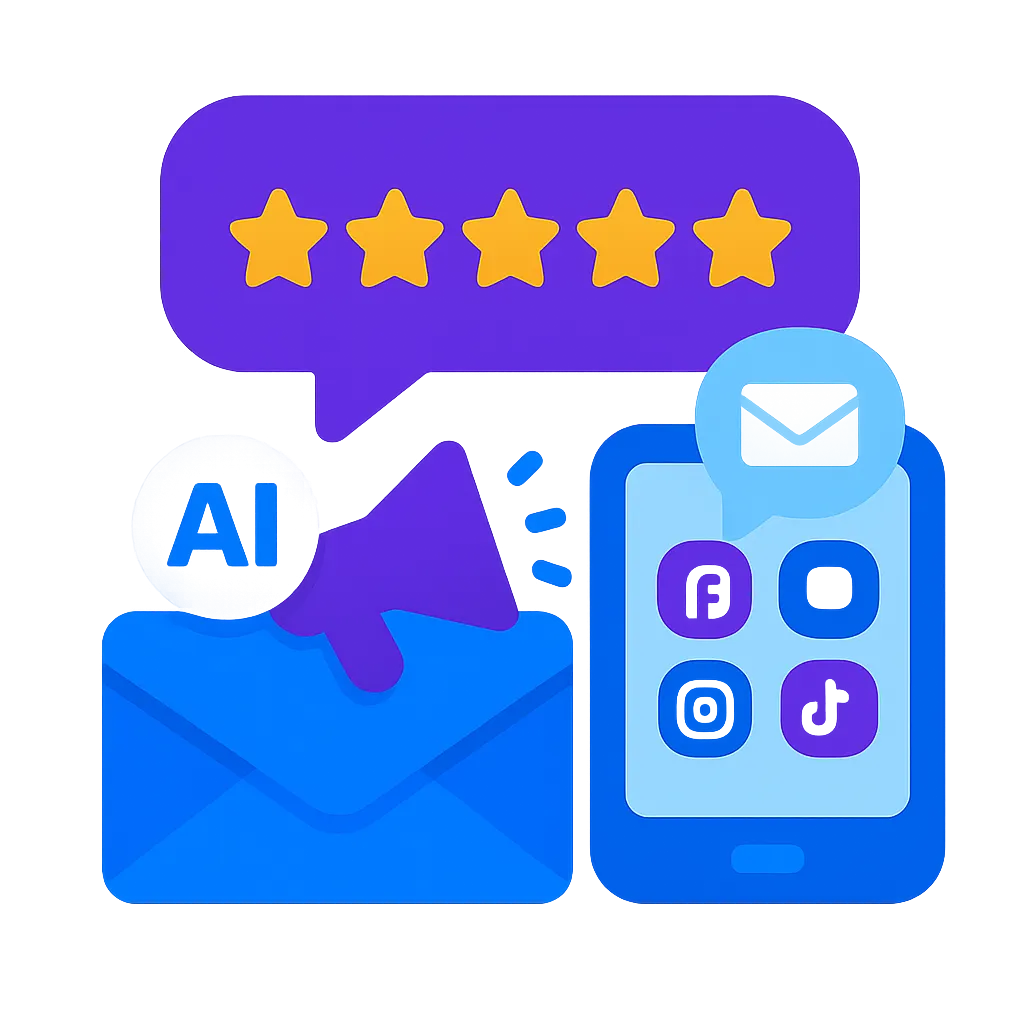 Reputation manager for collecting and showcasing reviews