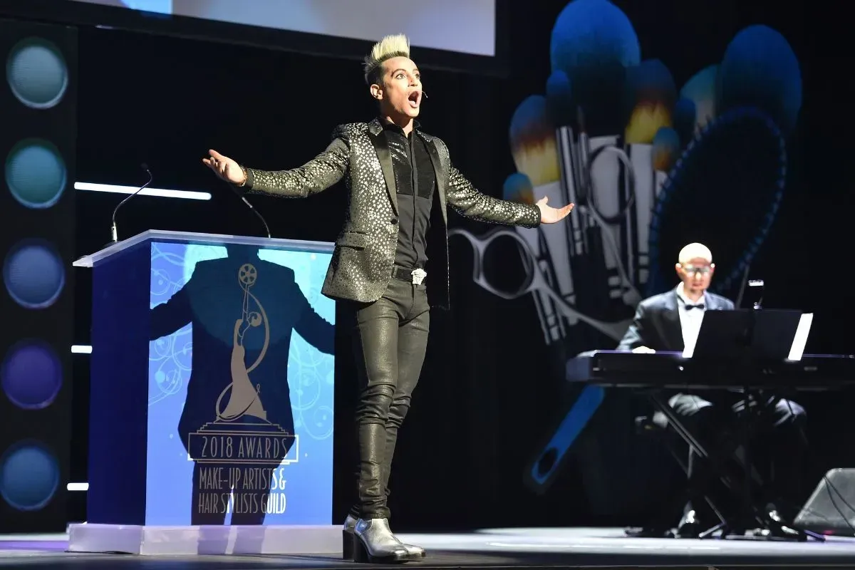Pianist Jeremy Weinglass accompanying singer Frankie Grande at the MUAH Awards Show at the Novo Theater Los Angeles