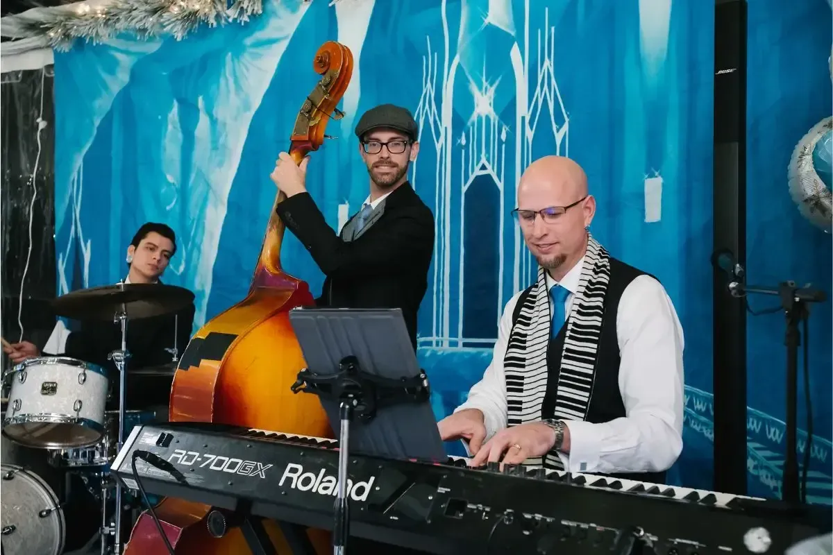 Jeremy Weinglass trio: keys, double bass and drums for Frozen theme holiday party